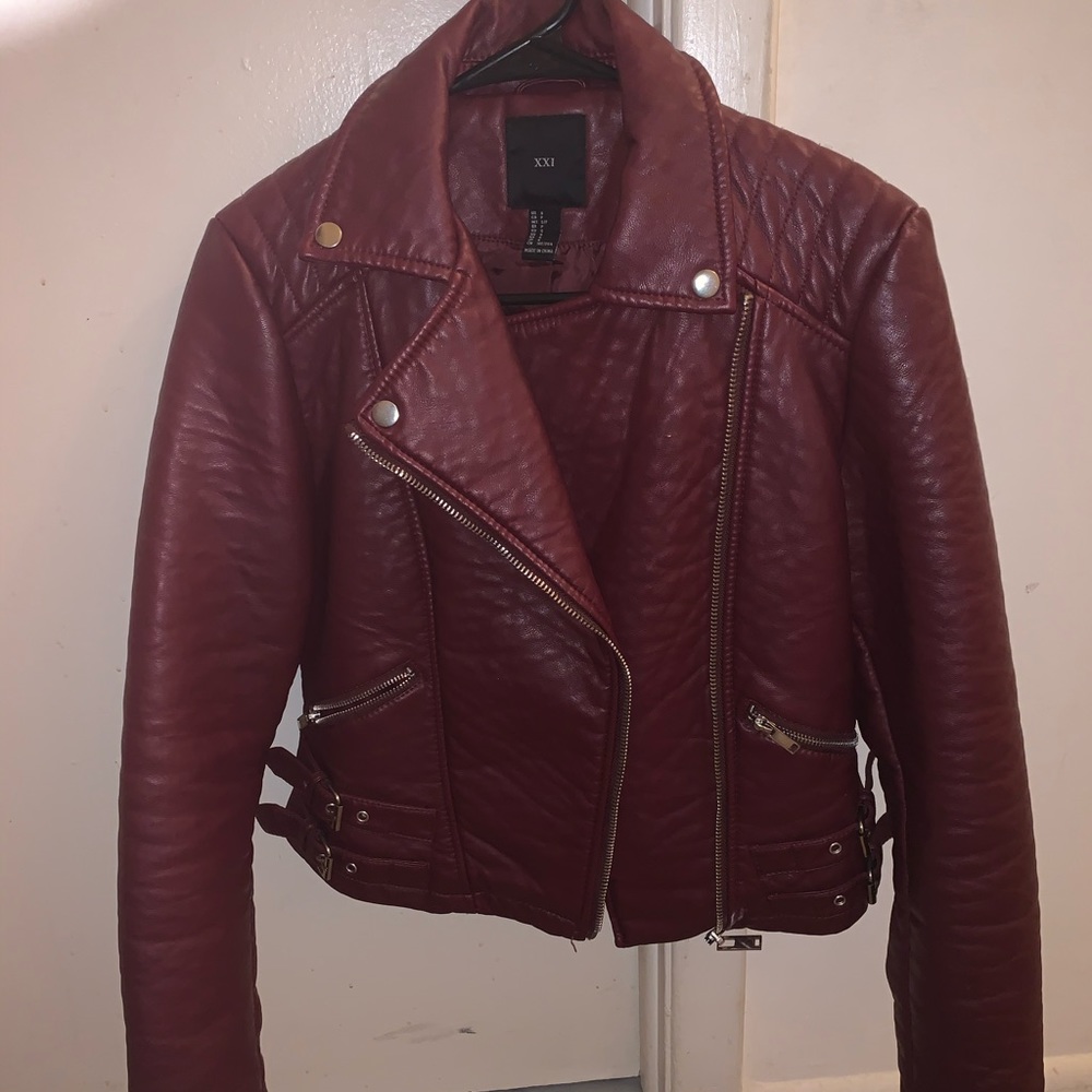 Red leather jacket “very good condition”